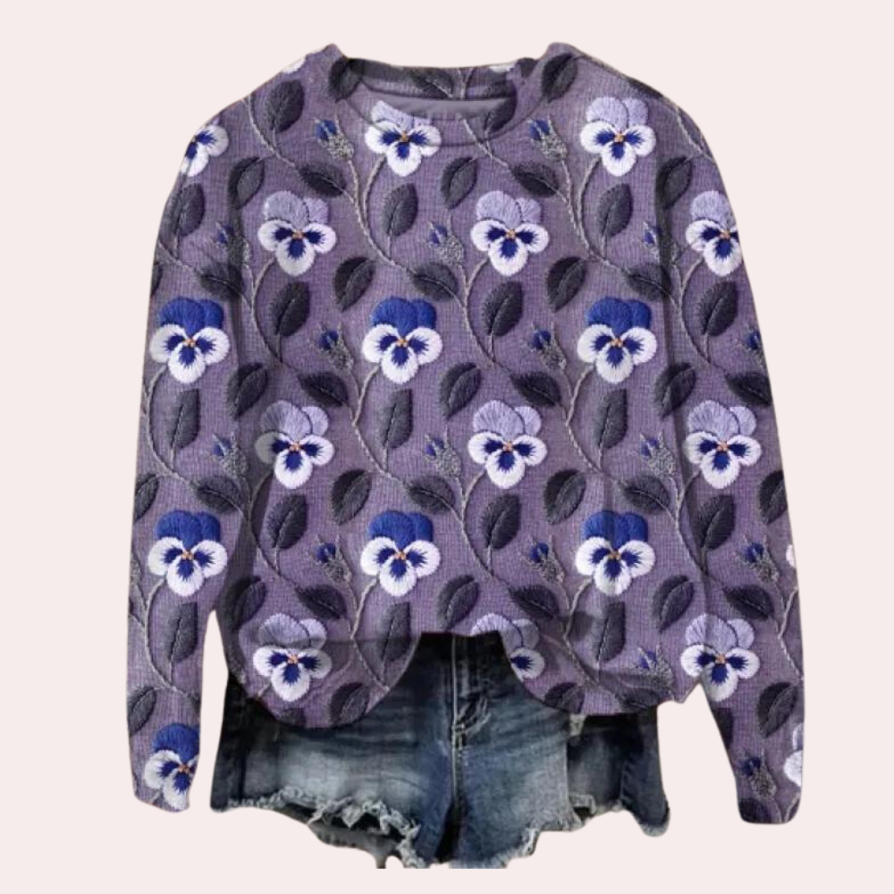 Cora - stylish women's jumper with stunning floral embroidery
