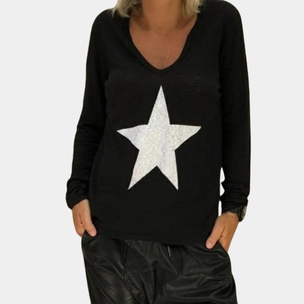 Allicen - Elegant women's jumper with pointed neckline, perfect for any occasion!