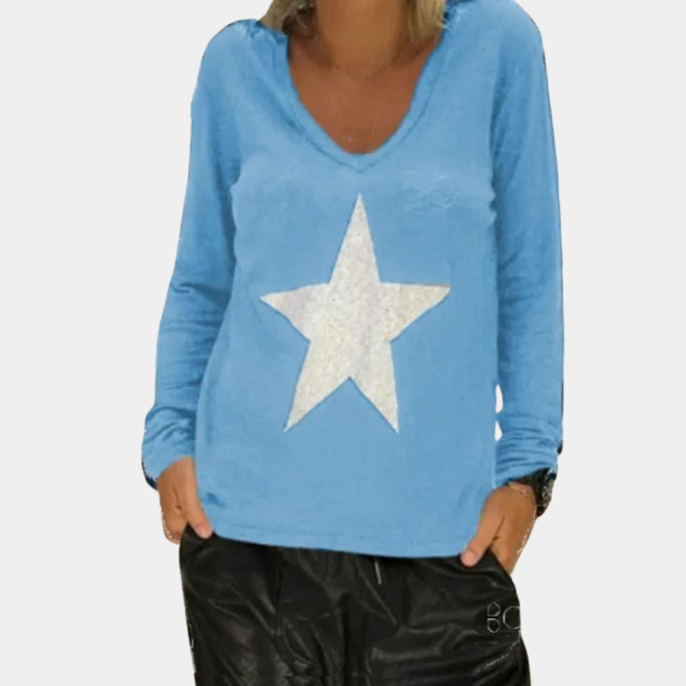 Allicen - Elegant women's jumper with pointed neckline, perfect for any occasion!