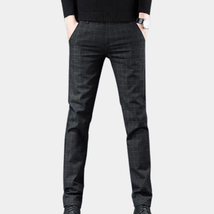 Pablo - Classic, elegant men's trousers in a stylish check pattern