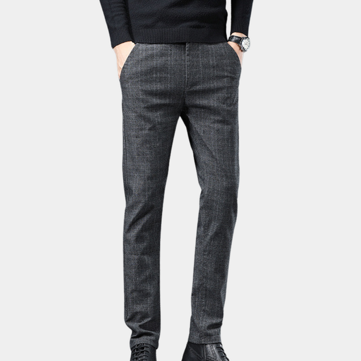 Pablo - Classic, elegant men's trousers in a stylish check pattern