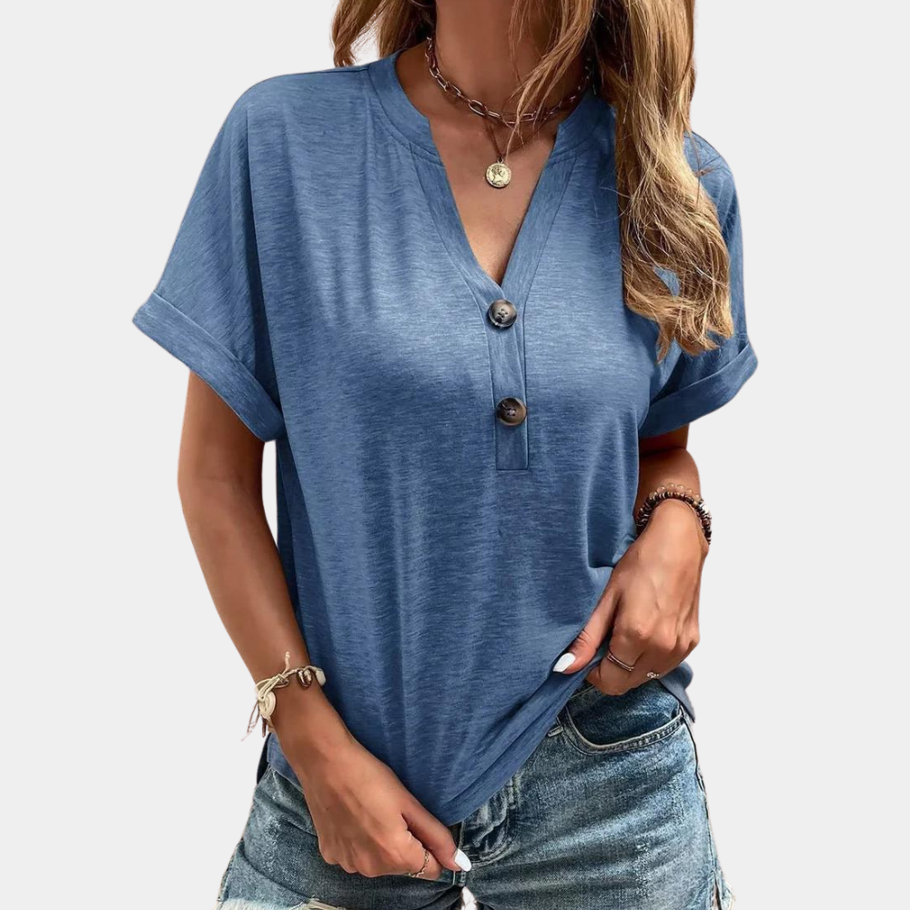 Roxane - Elegant women's top with V neckline, perfect for any occasion, combining comfort with chic