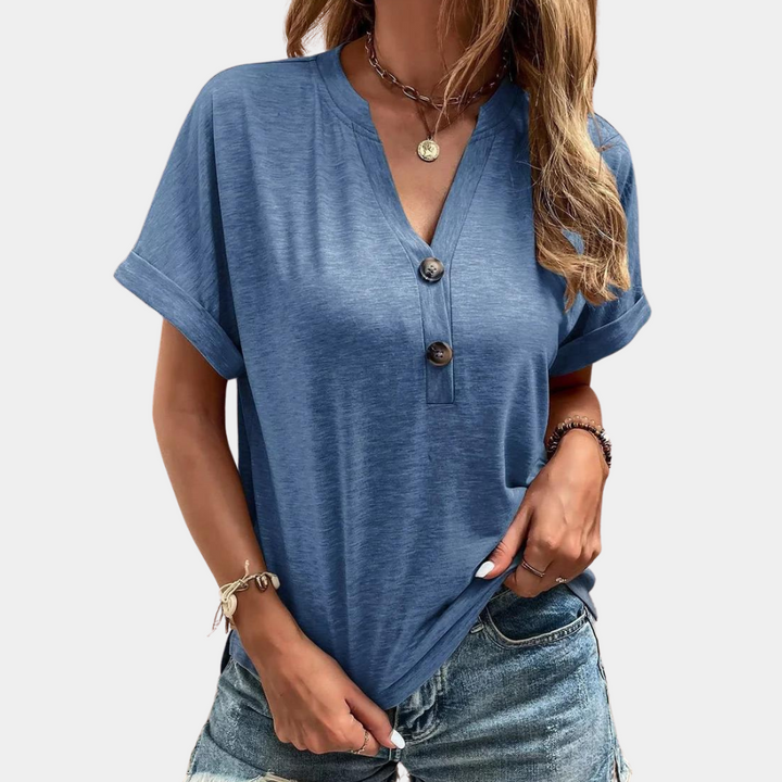 Roxane - Elegant women's top with V neckline, perfect for any occasion, combining comfort with chic