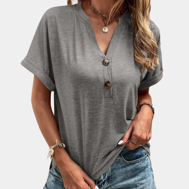 Roxane - Elegant women's top with V neckline, perfect for any occasion, combining comfort with chic
