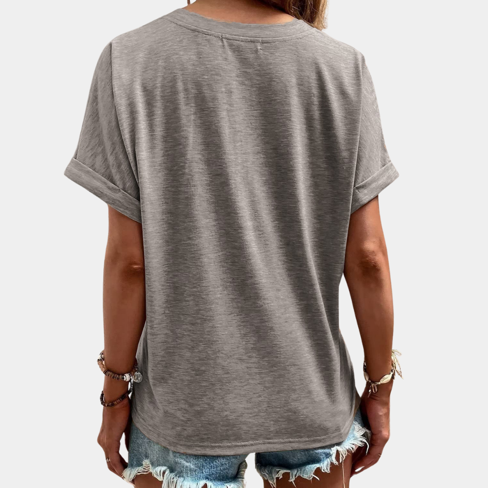Roxane - Elegant women's top with V neckline, perfect for any occasion, combining comfort with chic
