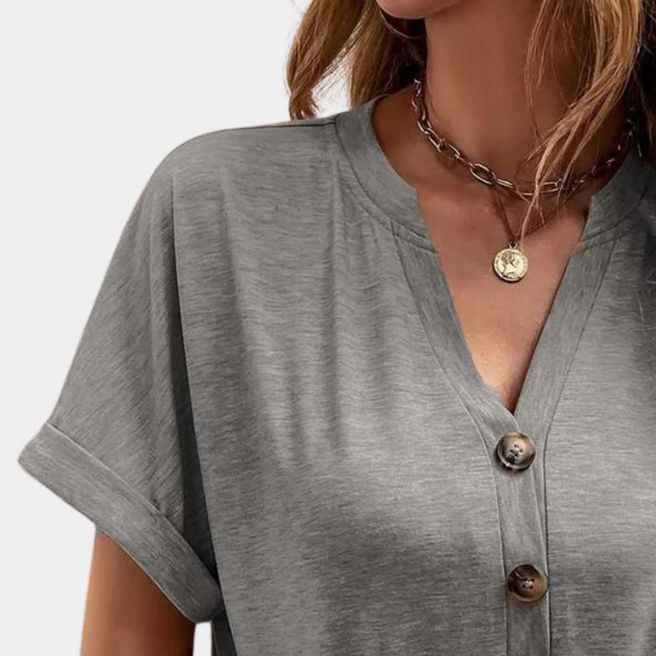 Roxane - Elegant women's top with V neckline, perfect for any occasion, combining comfort with chic