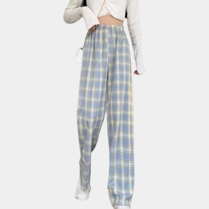 Valeria - Elegant and modern women's trousers in a fashionable checked pattern