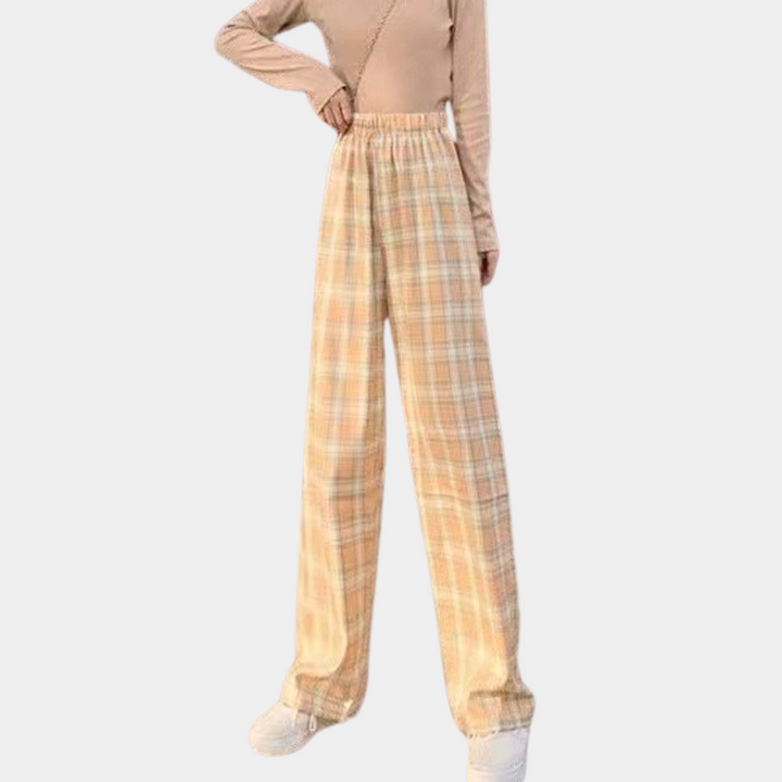 Valeria - Elegant and modern women's trousers in a fashionable checked pattern