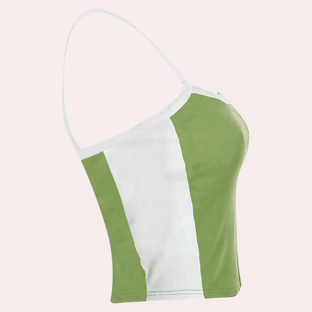 A stylish women's top with thin straps that will add a chic and elegant touch to any outfit