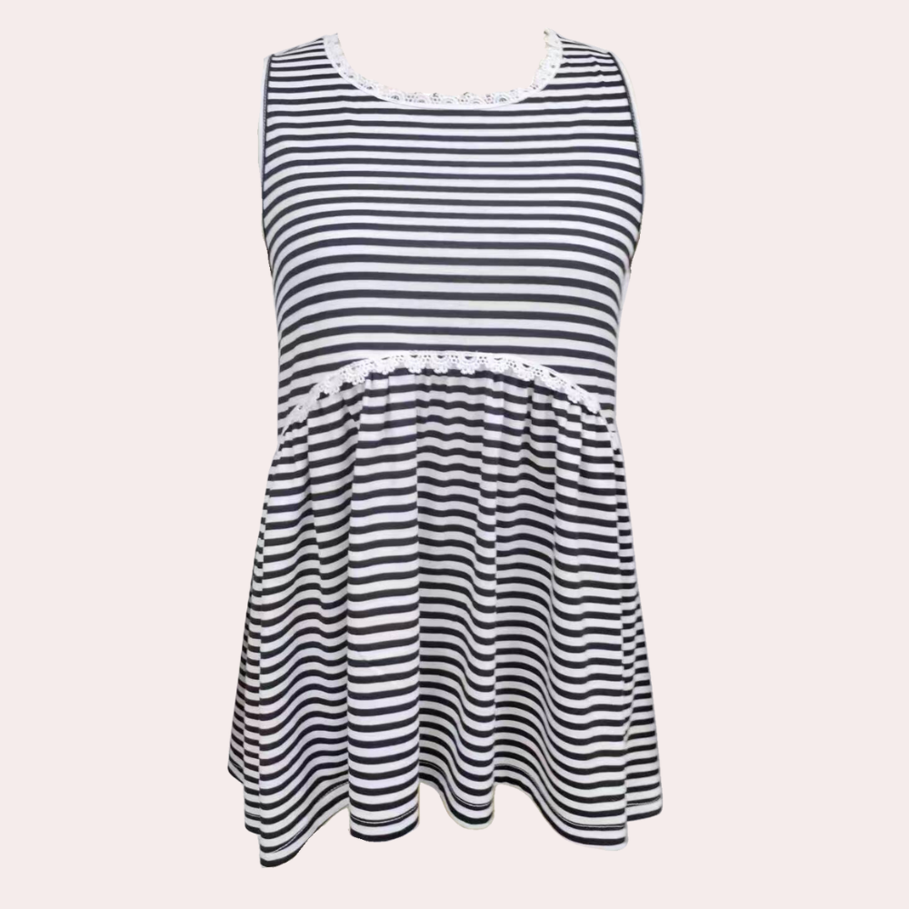 Elegant women's classic striped T-shirt in timeless knitwear