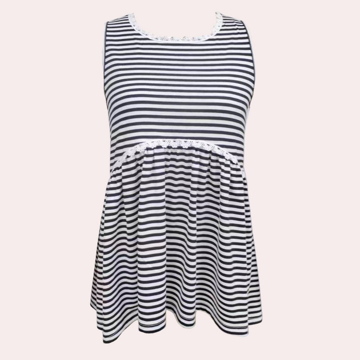Elegant women's classic striped T-shirt in timeless knitwear