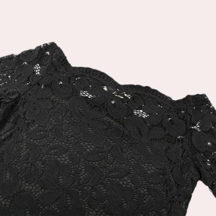 Elegant blouse with lace trim and subtle neckline for women