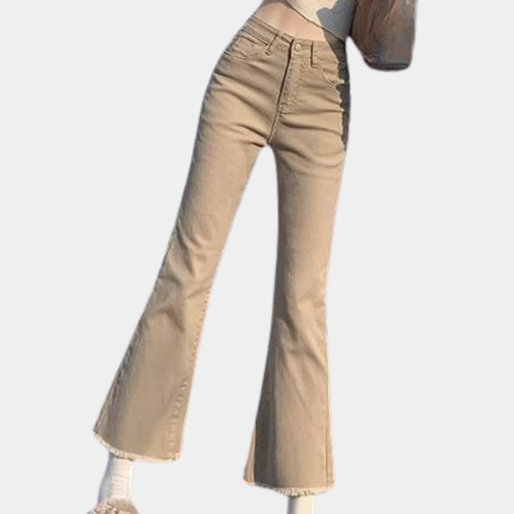Elegant women's jeans with fashionable flared legs