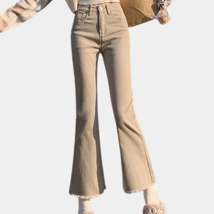 Elegant women's jeans with fashionable flared legs
