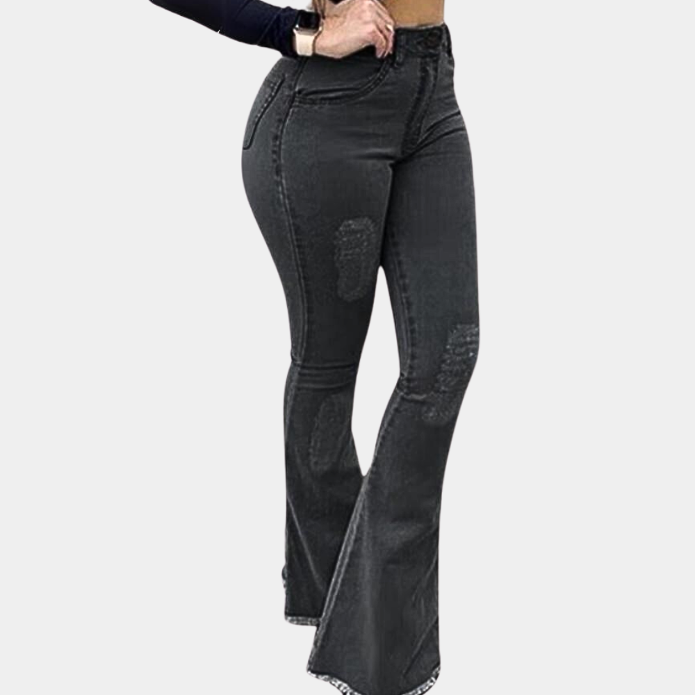 Elegant women's trousers with a fitted and striking flared cut