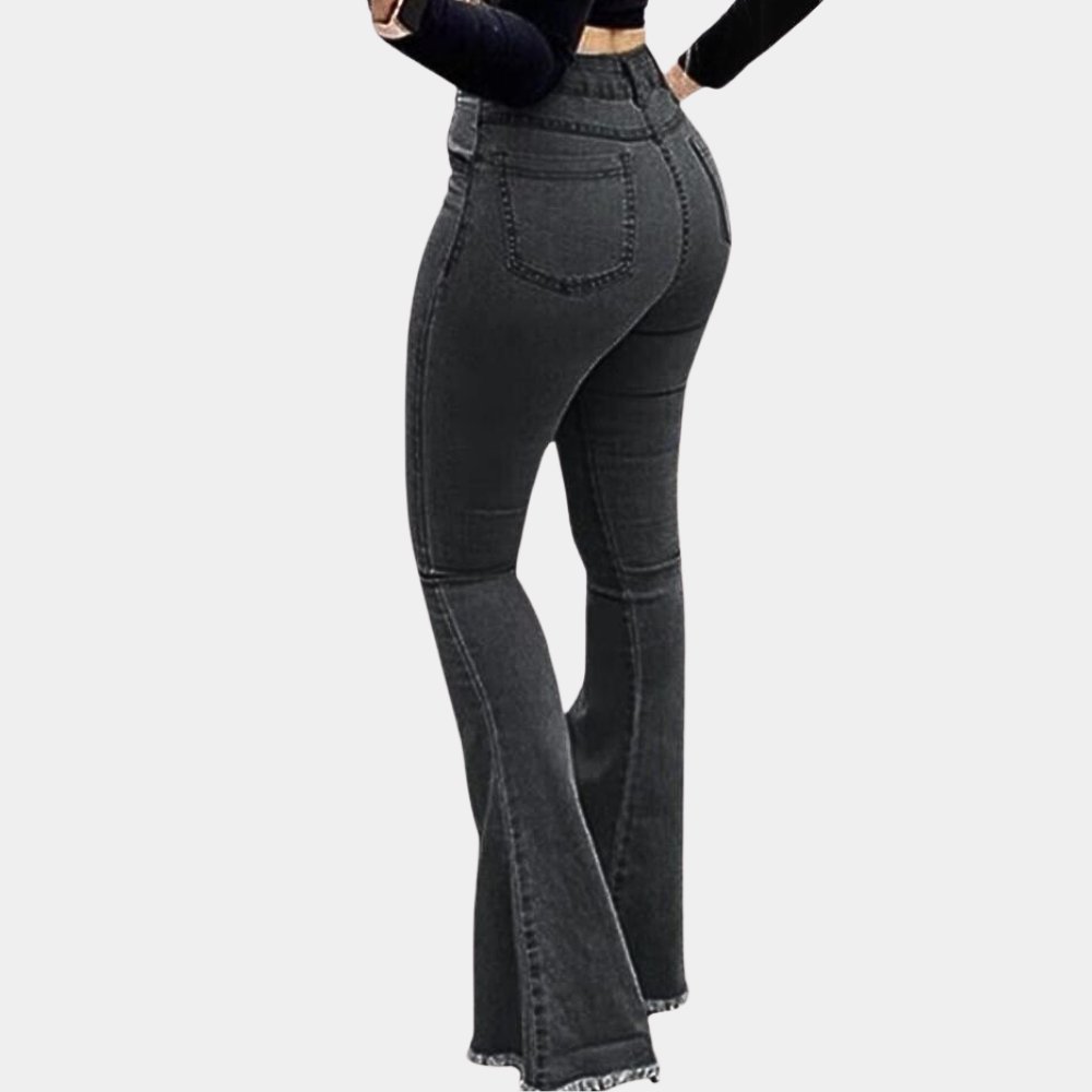 Elegant women's trousers with a fitted and striking flared cut