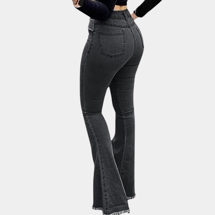 Elegant women's trousers with a fitted and striking flared cut