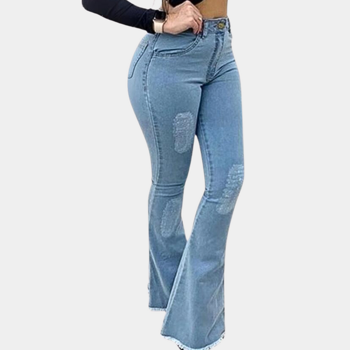 Elegant women's trousers with a fitted and striking flared cut