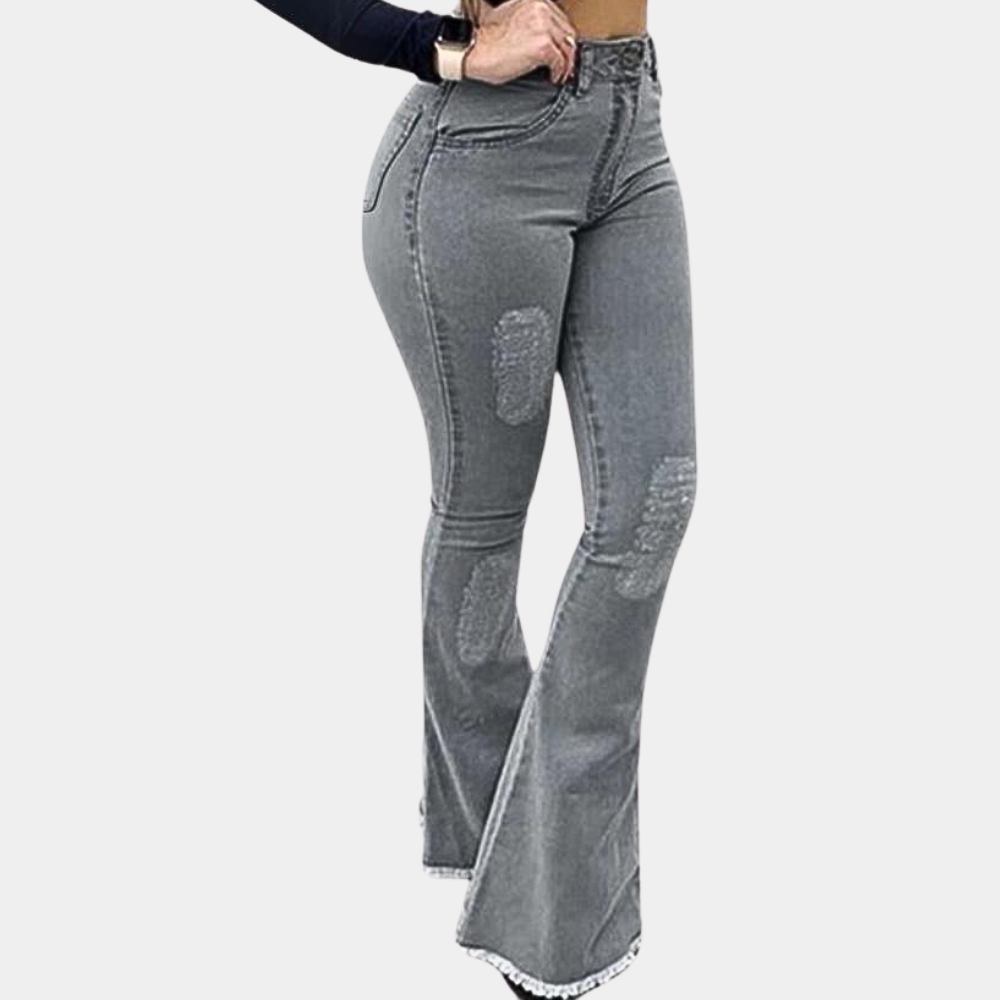 Elegant women's trousers with a fitted and striking flared cut