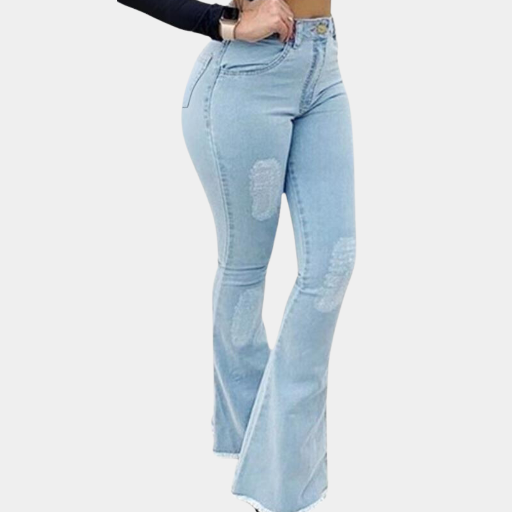 Elegant women's trousers with a fitted and striking flared cut