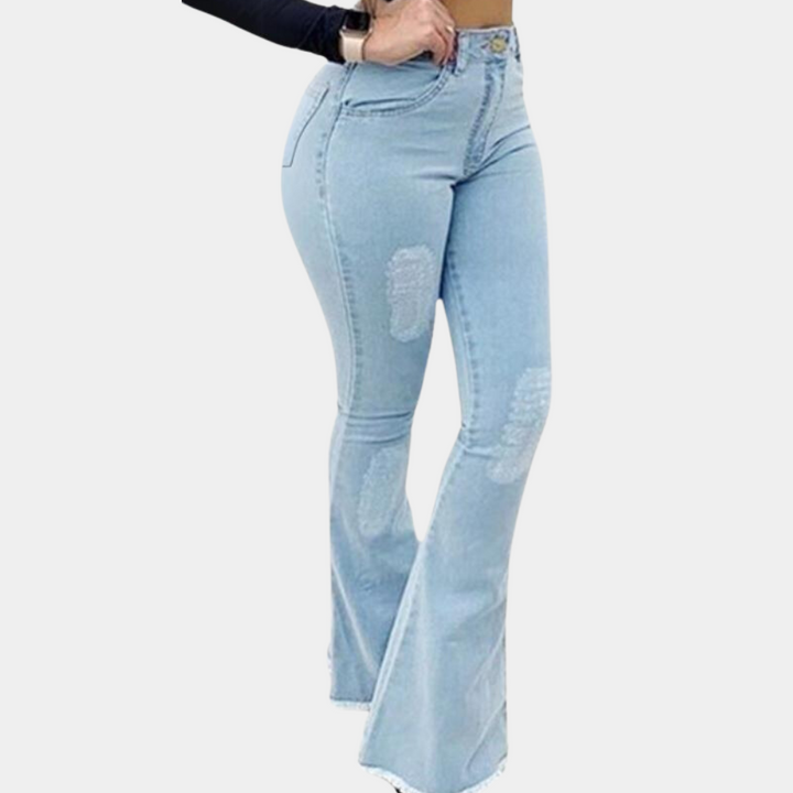 Elegant women's trousers with a fitted and striking flared cut