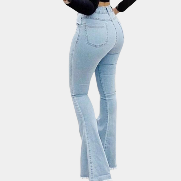 Elegant women's trousers with a fitted and striking flared cut