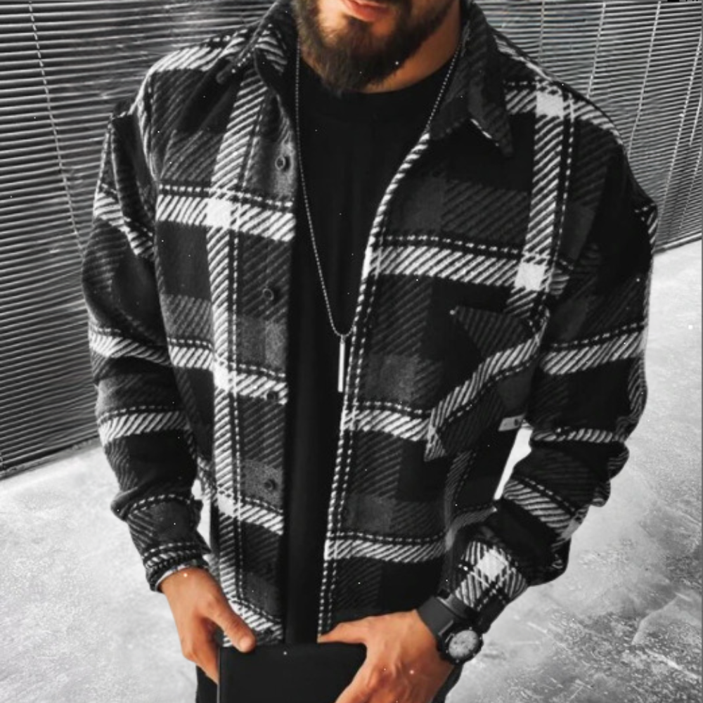 Stylish men's long-sleeved shirt offering excellent comfort and pleasant warmth