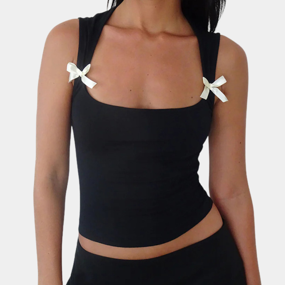 Stylish women's blouse with elegant ribbon pattern