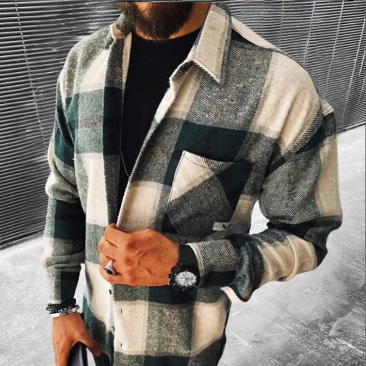 Stylish men's long-sleeved shirt offering excellent comfort and pleasant warmth