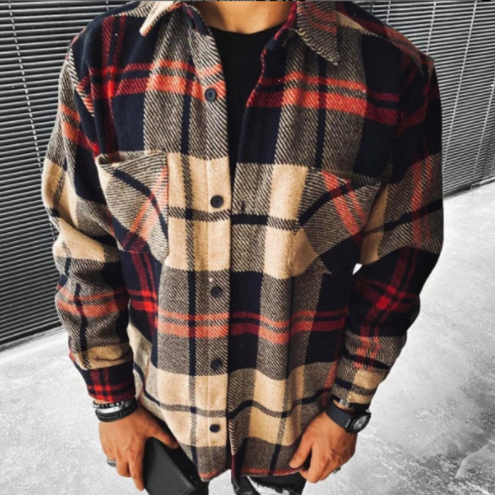 Stylish men's long-sleeved shirt offering excellent comfort and pleasant warmth