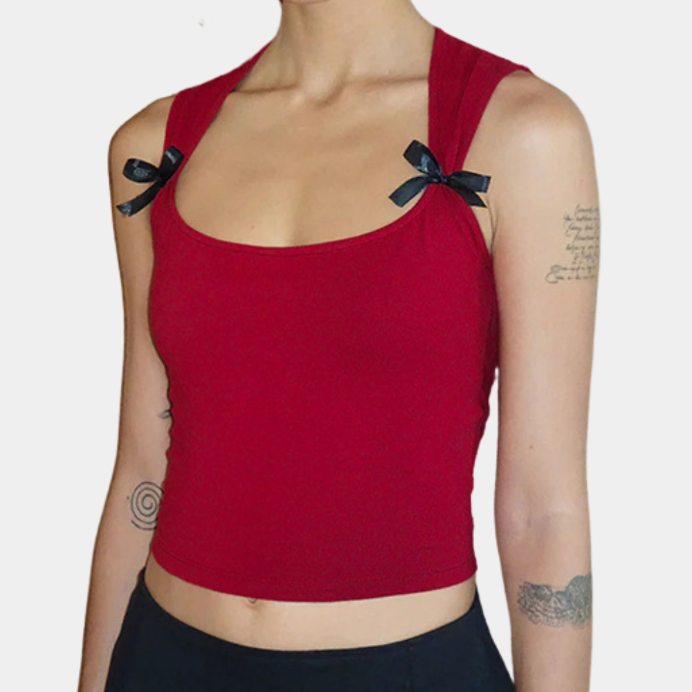 Stylish women's blouse with elegant ribbon pattern