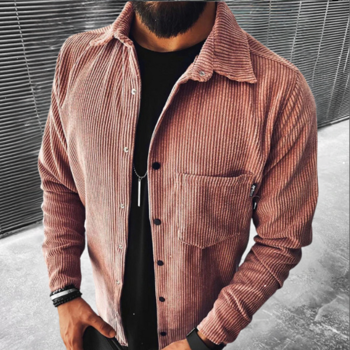 Stylish men's long-sleeved shirt offering excellent comfort and pleasant warmth