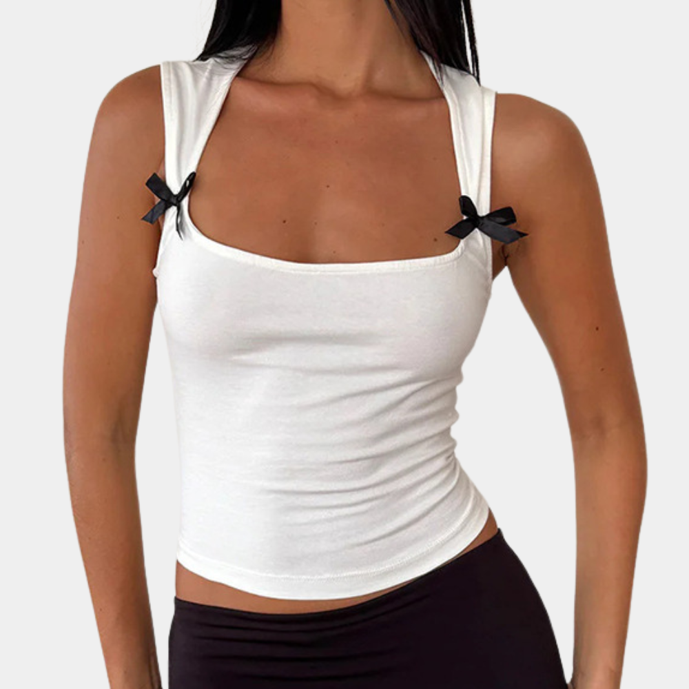Stylish women's blouse with elegant ribbon pattern