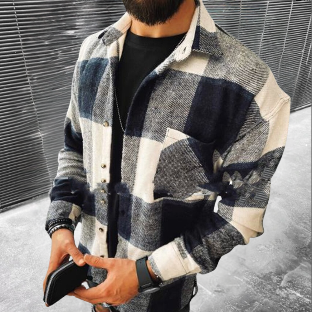 Stylish men's long-sleeved shirt offering excellent comfort and pleasant warmth