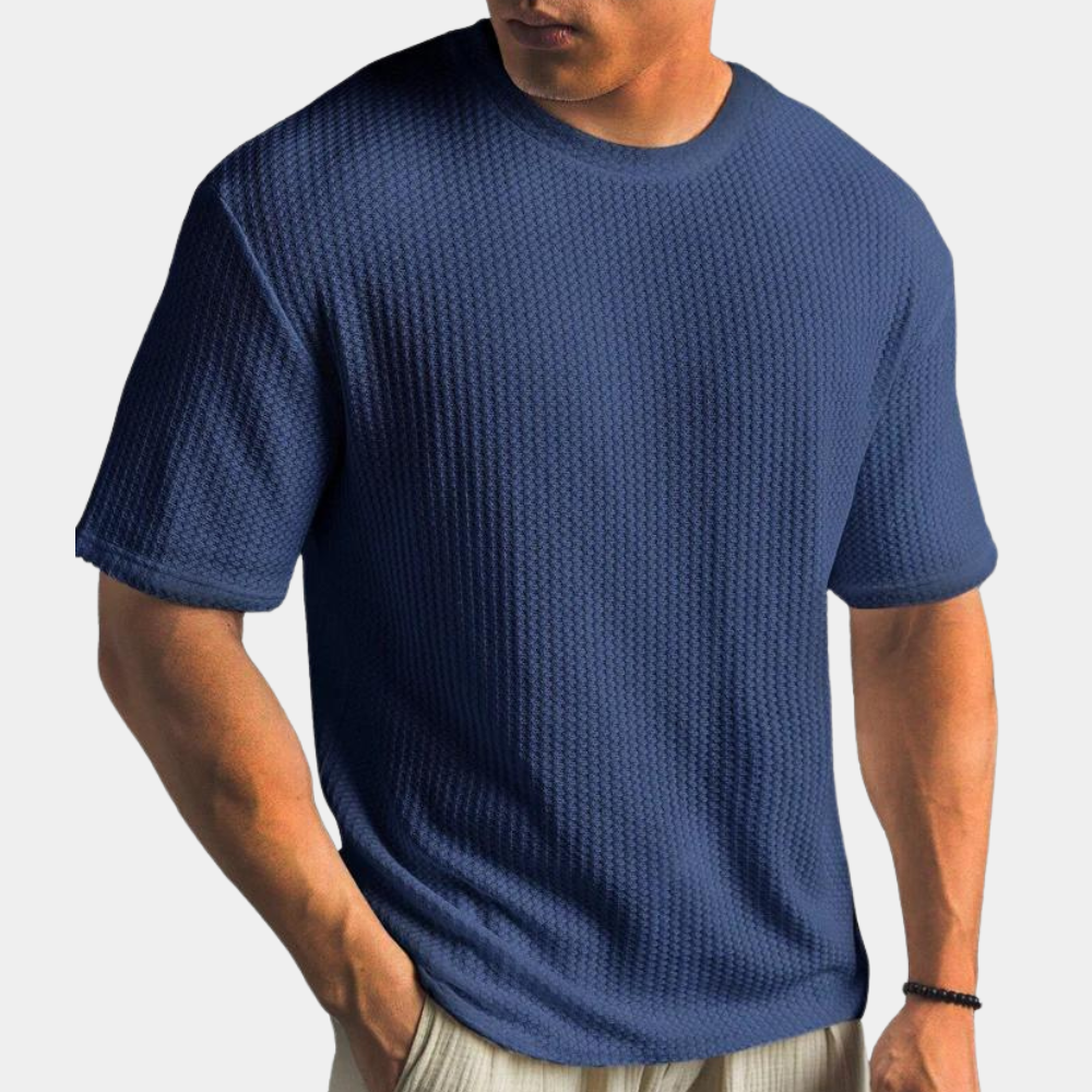 A stylish and comfortable men's shirt, perfect for moments of relaxation.