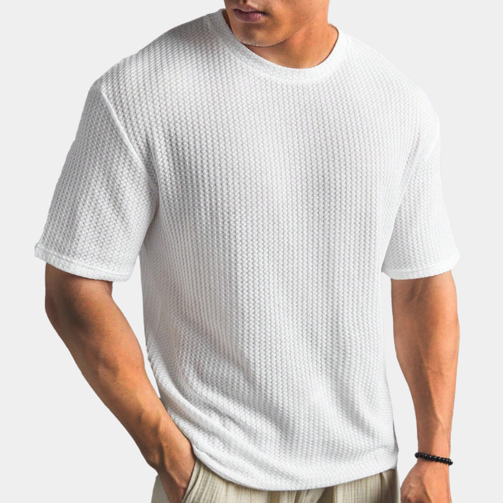 A stylish and comfortable men's shirt, perfect for moments of relaxation.