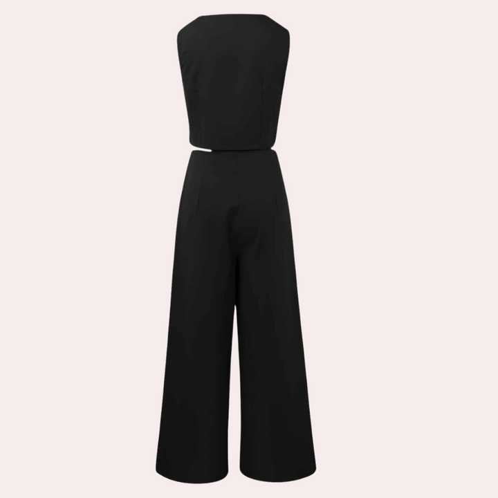 Sophisticated set for women: elegant cardigan and fashionably tailored trousers