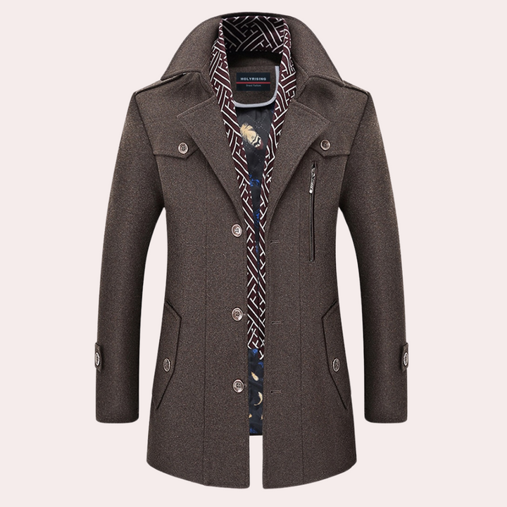 An elegant men's coat that will enhance your style and provide a sophisticated look