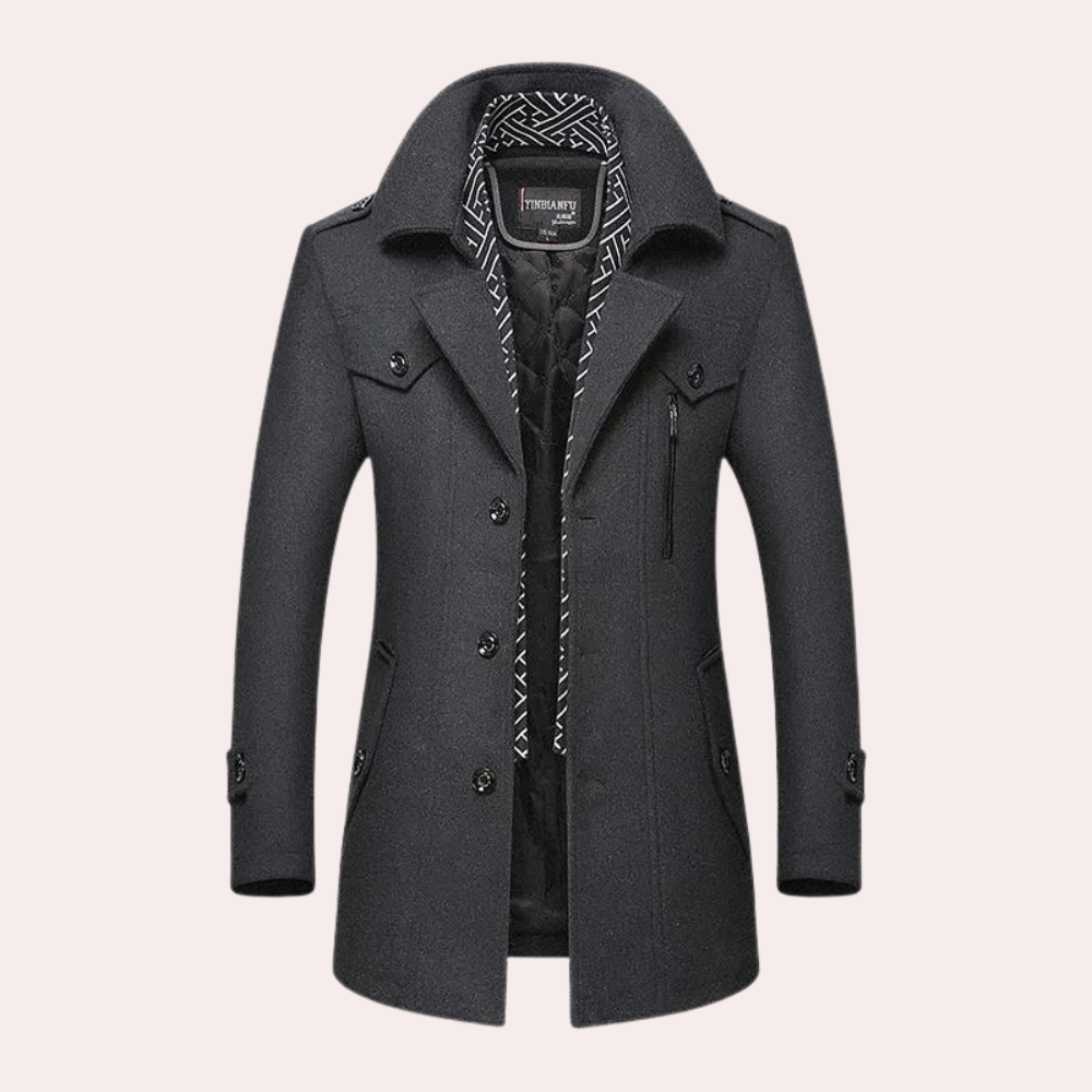 An elegant men's coat that will enhance your style and provide a sophisticated look