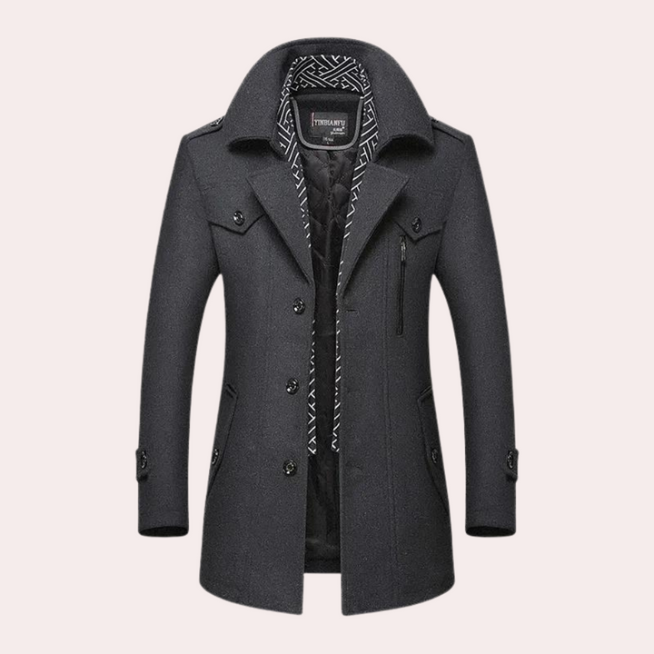 An elegant men's coat that will enhance your style and provide a sophisticated look