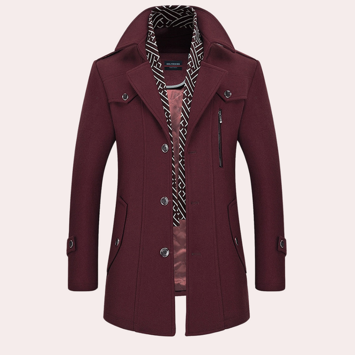 An elegant men's coat that will enhance your style and provide a sophisticated look