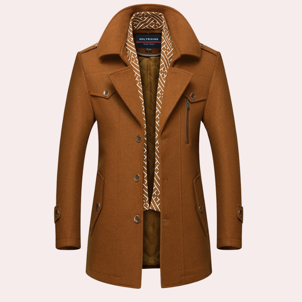 An elegant men's coat that will enhance your style and provide a sophisticated look