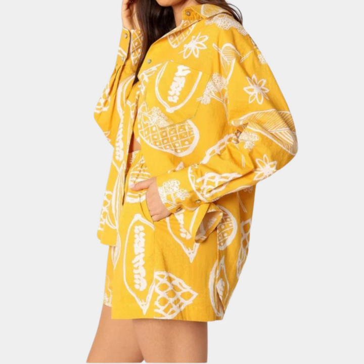 Stylish women's dress with on-trend patterns