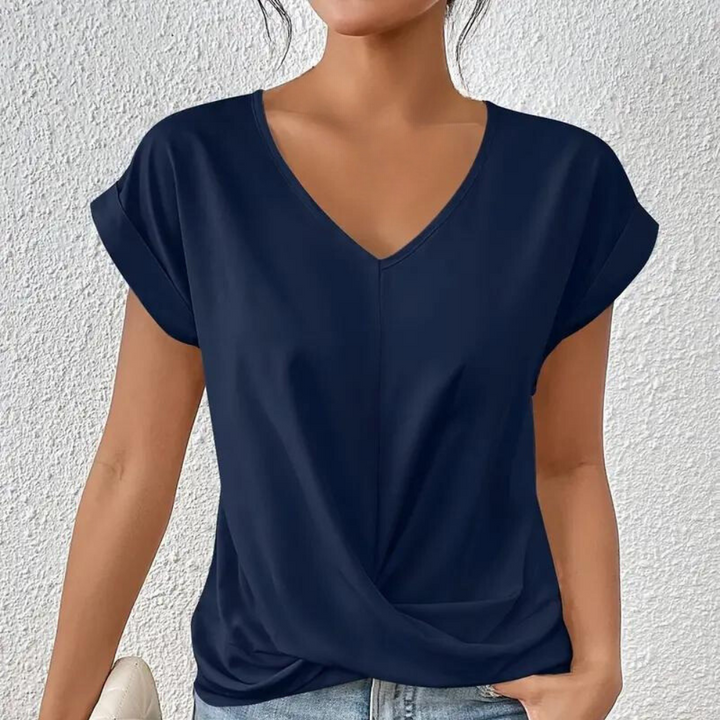 Elegant feminine blouse with a stunning V neckline