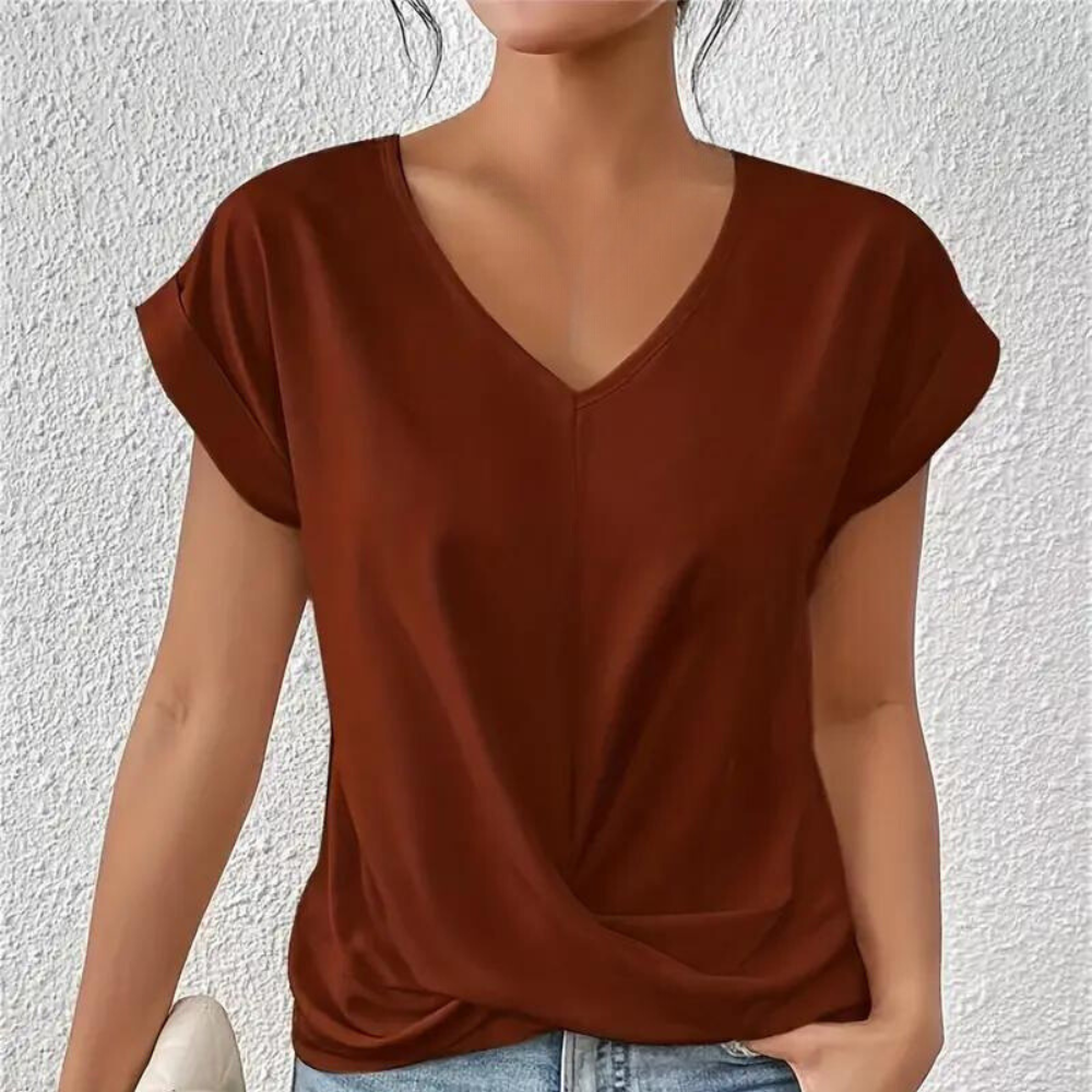 Elegant feminine blouse with a stunning V neckline