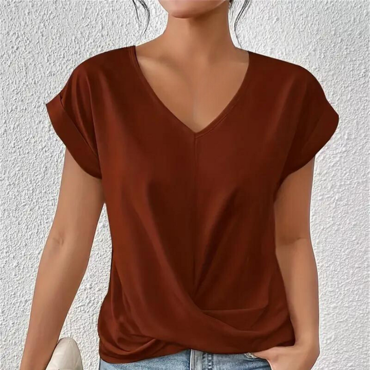 Elegant feminine blouse with a stunning V neckline