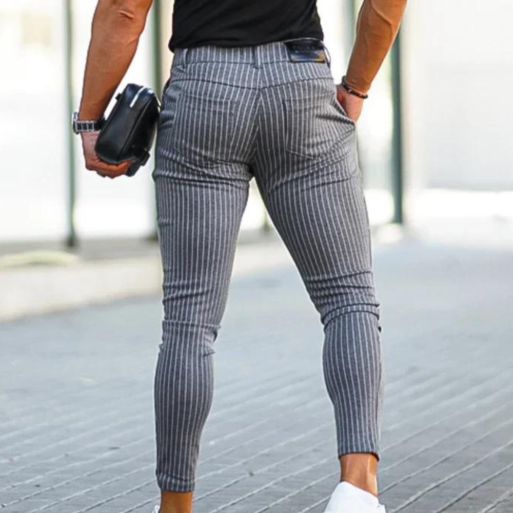 Stylish and comfortable men's chino trousers with unique stripes from Zlatko brand