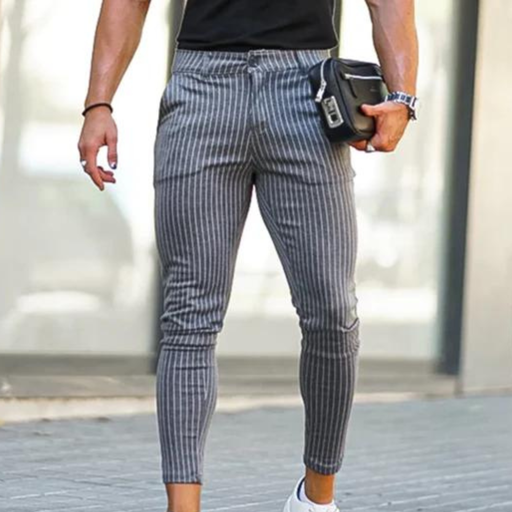 Stylish and comfortable men's chino trousers with unique stripes from Zlatko brand