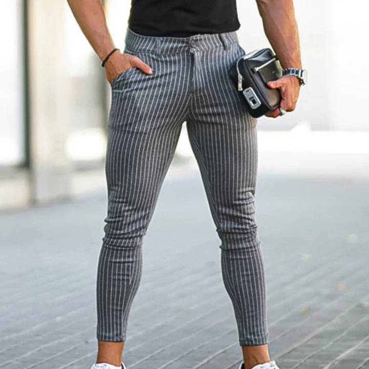 Stylish and comfortable men's chino trousers with unique stripes from Zlatko brand