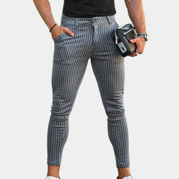 Stylish and comfortable men's chino trousers with unique stripes from Zlatko brand